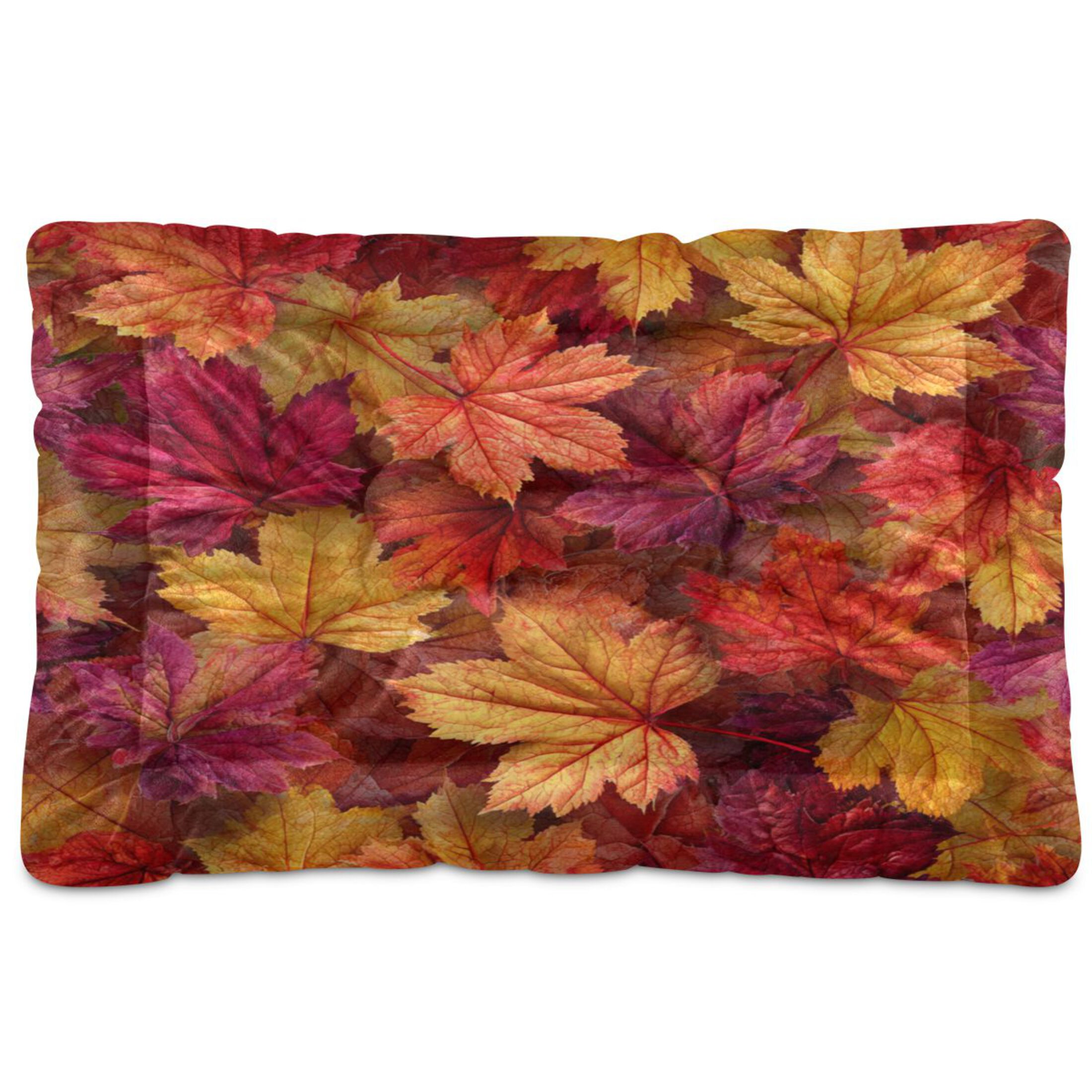 Qxltty Autumn Maple Leaves Ped Pad Wear-resistant and Hard to Bite Through Sleeping Pad for Small Medium Large Dogs Winter Pet Bed 36×24in
