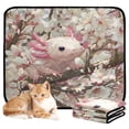 thumbnail image 1 of Qxltty Axolotl Cherry Blossom Cat litter Pads Pet Set of 3 Diaper Mats Center Anti-leakage Layer Absorbent Soft and Comfortable, 1 of 7