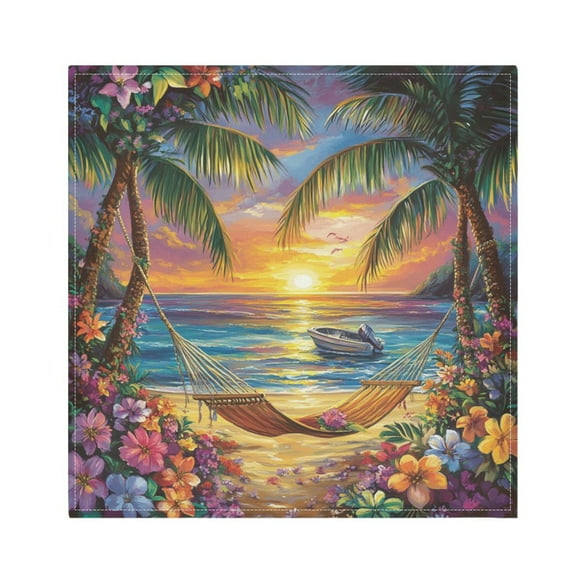 Qxltty Beach Hammock Napkins 20×20in Perfect for Parties Dinners Weddings Cocktail Housewarming Cloth Napkins Set of 6