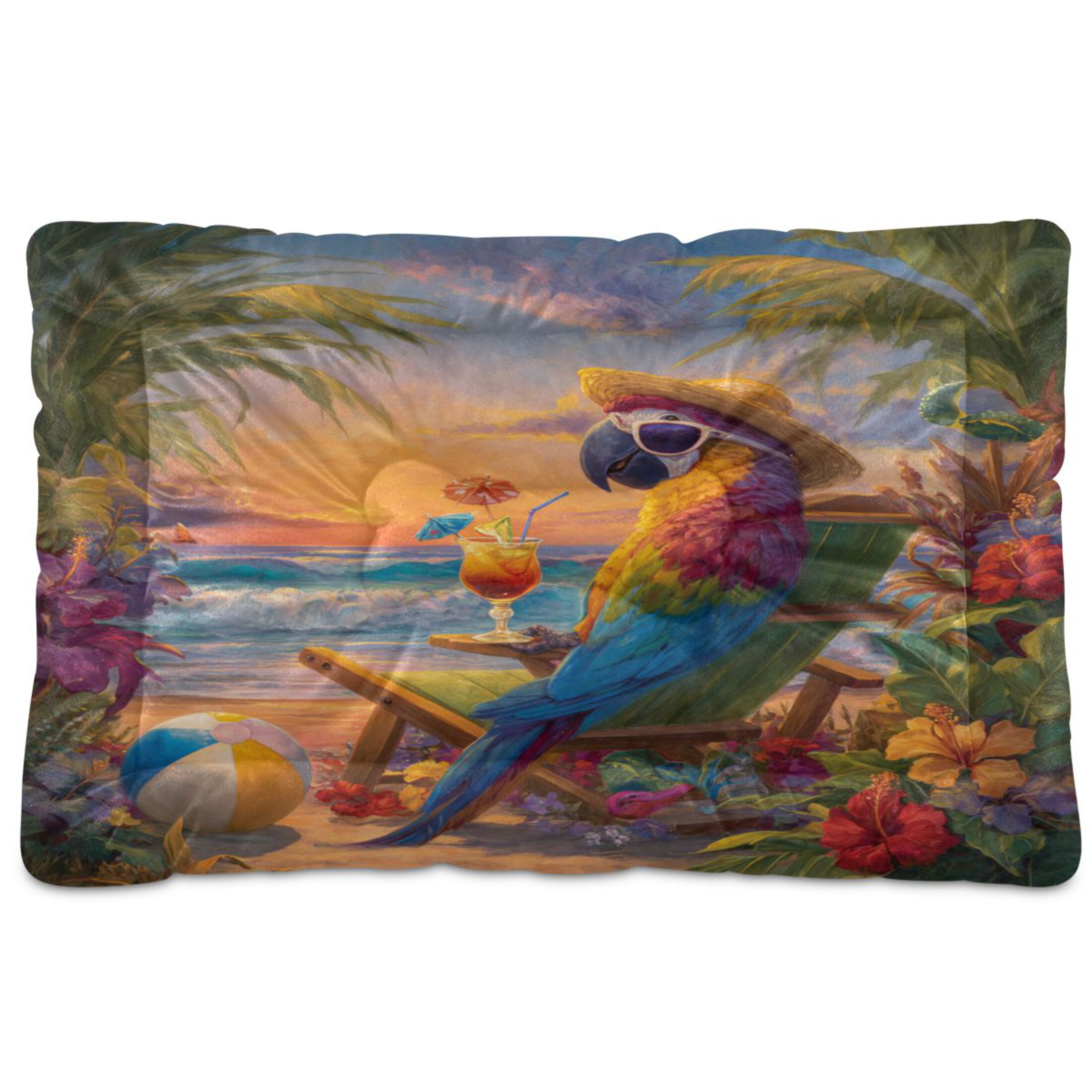 Qxltty Beach Parrot Ped Pad Wear-resistant and Hard to Bite Through Sleeping Pad for Small Medium Large Dogs Winter Pet Bed 36×24in