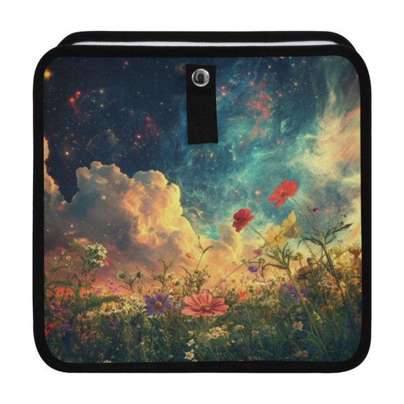 Qxltty Beautiful Flower Sea Car Dumpster Collapsible Rear Seat Suspension Trash for Front Seat Center Console in Vehicle