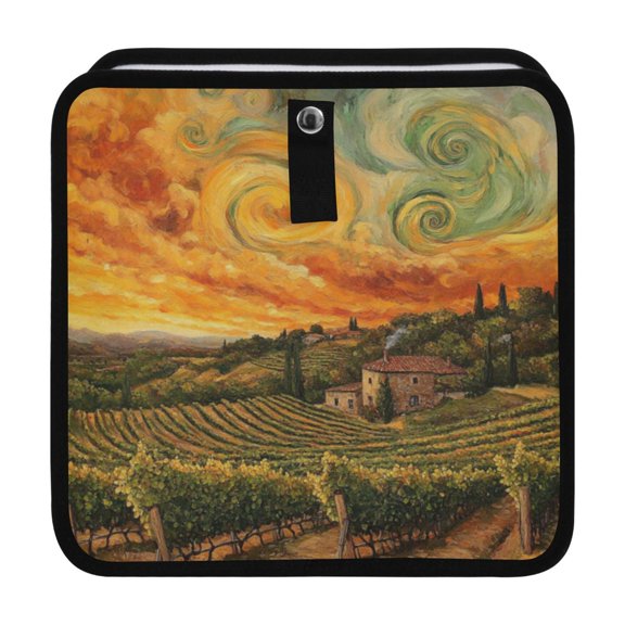 Qxltty Beautiful Vineyard Car Dumpster Collapsible Rear Seat Suspension Trash for Front Seat Center Console in Vehicle