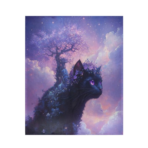 Qxltty Black Cat Goblin Soft Cozy Fluffy Blankets for Couch Sofa Chair Bed Camping Picnic Travel Lightweight Bed 5060inch
