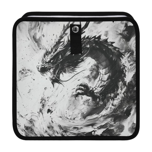 Qxltty Black Dragon Car Dumpster Collapsible Rear Seat Suspension Trash for Front Seat Center Console in Vehicle