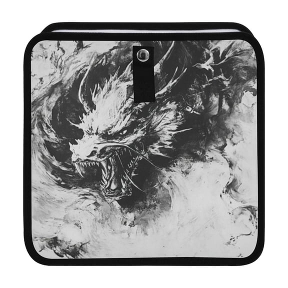Qxltty Black Dragons Car Dumpster Collapsible Rear Seat Suspension Trash for Front Seat Center Console in Vehicle
