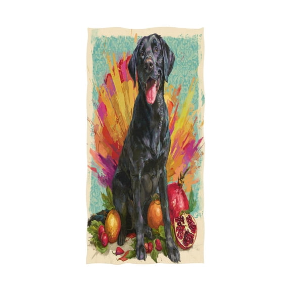 Qxltty Black Labrador Extra Large Bath Towel 32"x64" Super Soft Highly Absorbent Quick Dry Shower Towel for Hotel Bathroom Guest Spa Gym