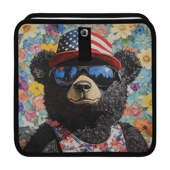 Qxltty Black Teddy Bear Car Dumpster Collapsible Rear Seat Suspension Trash for Front Seat Center Console in Vehicle