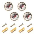 thumbnail image 1 of Qxltty Black and Red Dragon Cabinet Knobs Kitchen Drawer Knobs Round Door Pulls Dressing Table Wardrobe Closet Knob Handles Decorative Set of 4, 1 of 9