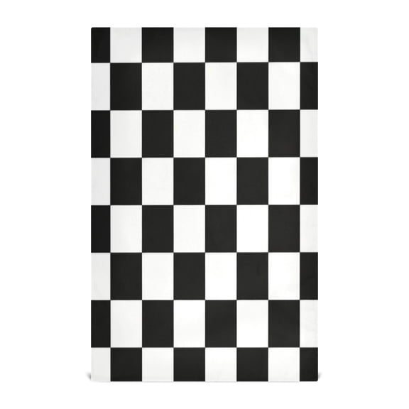 Qxltty Black and White Checkered Kitchen Towels 28 x 18 Inch Soft Cotton Linen Feel Dish Towels with Hanging Loop for Drying, Cleaning & Decor