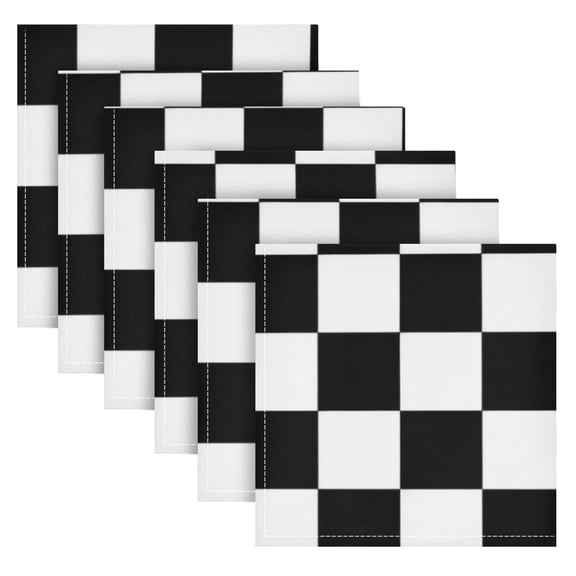 Qxltty Black and White Checkered Napkins 20×20in Perfect for Parties Dinners Weddings Cocktail Housewarming Cloth Napkins Set of 6