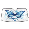 thumbnail image 1 of Qxltty Blue Butterfly Car Windshield Sunshades Foldable UV Rays Sun Visor Protector Keep Your Vehicle Cool 53×23.5in, 1 of 8