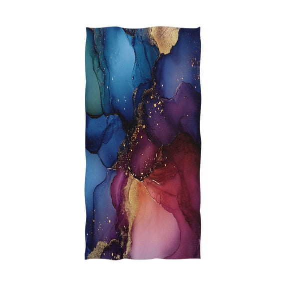 Qxltty Blue Gilt Marble Extra Large Bath Towel 32"x64" Super Soft Highly Absorbent Quick Dry Shower Towel for Hotel Bathroom Guest Spa Gym
