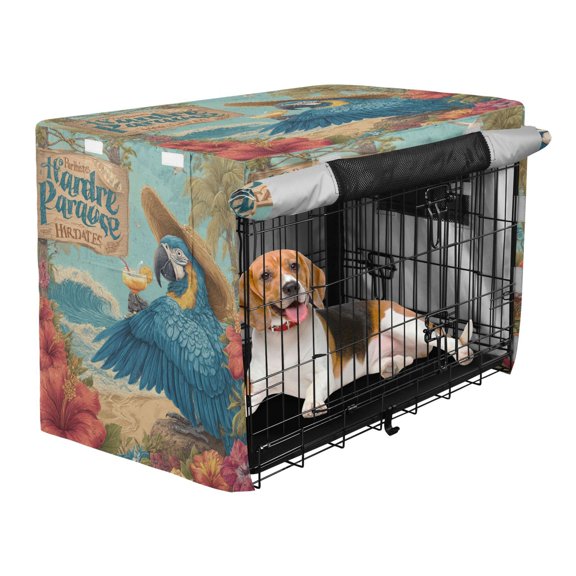 Qxltty Blue Macaw Crate Cover Durable Oxford Cloth Pet Kennel Sunshade Universal Fit for 35in Wire Cage