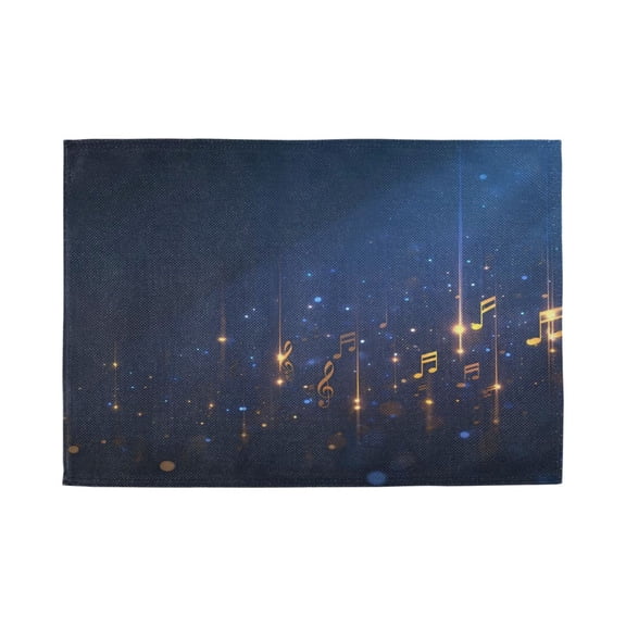 Qxltty Blue Music Placemats Set of 1 Heat Resistant Non-Slip Place mat for Dining Table Washable Durable Polyester Woven Table Decorations