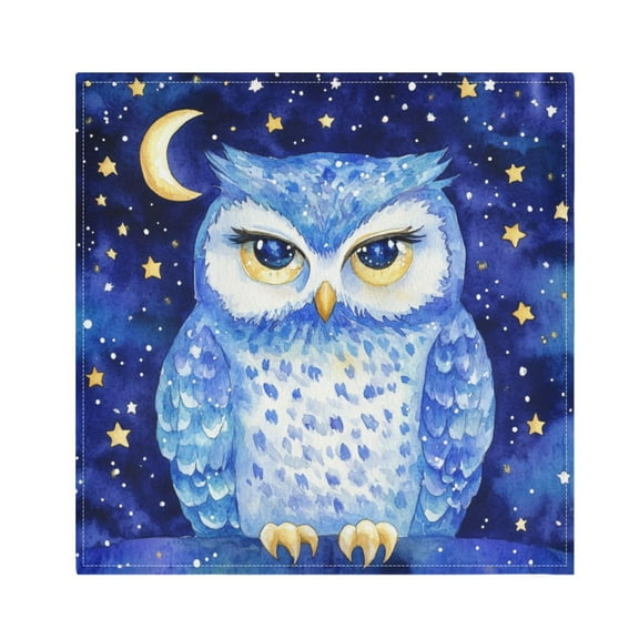 Qxltty Blue Starry Owl Napkins 20×20in Perfect for Parties Dinners Weddings Cocktail Housewarming Cloth Napkins Set of 6
