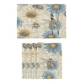 thumbnail image 1 of Qxltty Blue White Flower Bee Pattern Placemats Set of 4 Heat Resistant Non-Slip Place mat for Dining Table Washable Durable Polyester Woven Table Decorations, 1 of 10