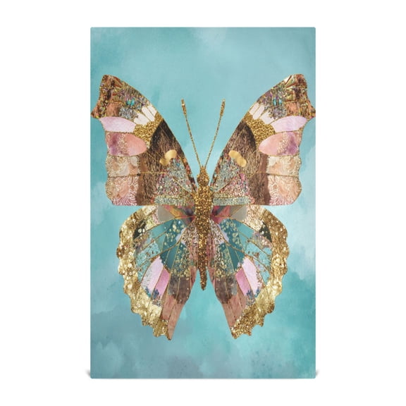 Qxltty Bohemian Style Butterfly Kitchen Towels 28 x 18 Inch Soft Cotton Linen Feel Dish Towels with Hanging Loop for Drying, Cleaning & Decor