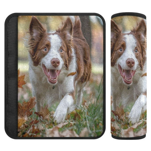 Qxltty Border Dog Car Seat Strap Pads are Soft and Snug Fitting for All Cars Backpacks Pushchair