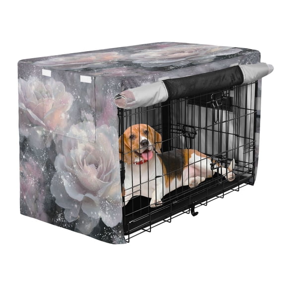 Qxltty Brilliant Rose Crate Cover Durable Oxford Cloth Pet Kennel Sunshade Universal Fit for 47in Wire Cage