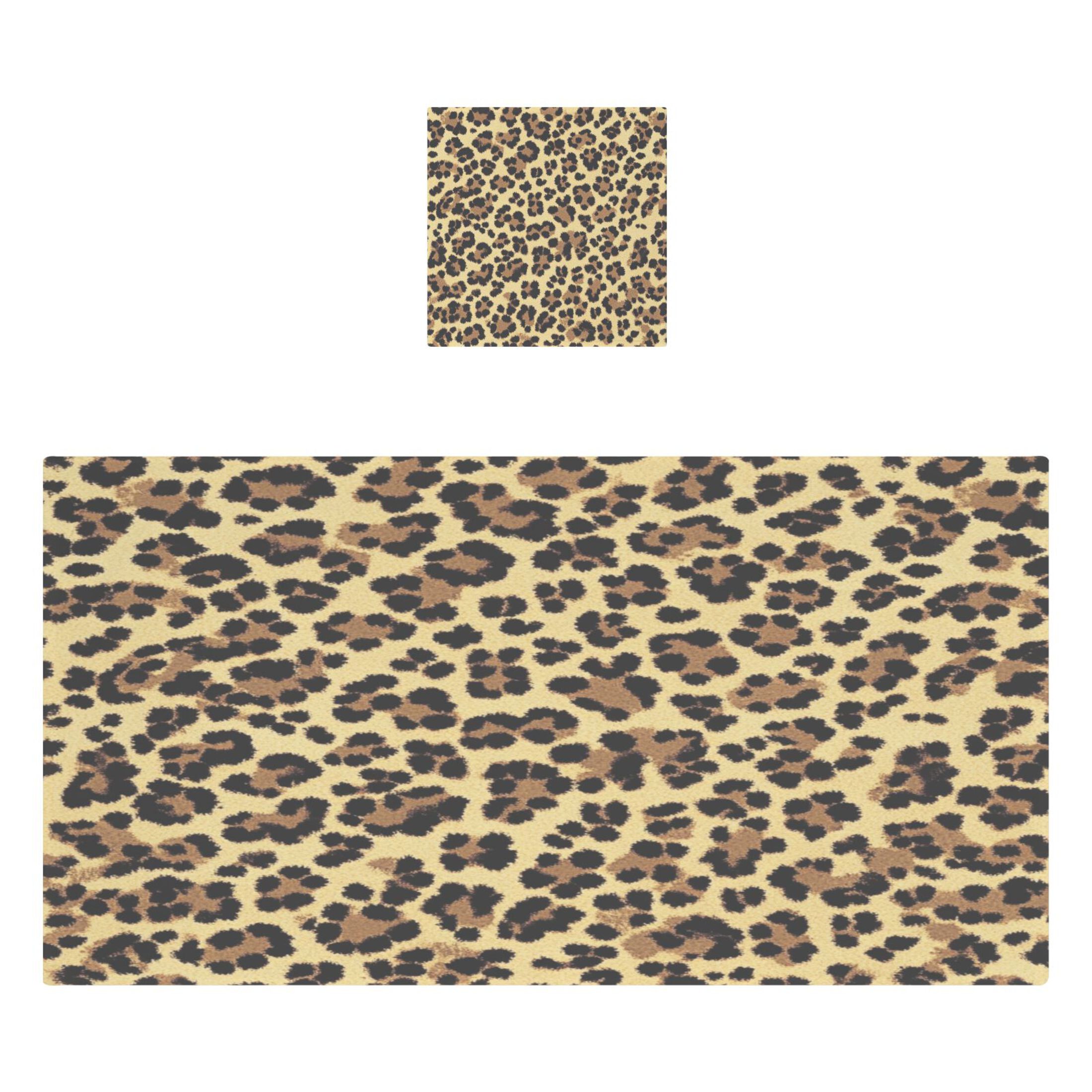 Qxltty Brown Leopard Bath and Hand Towel Set 100% Cotton Towels for Bathroom Soft Durable and Absorbent