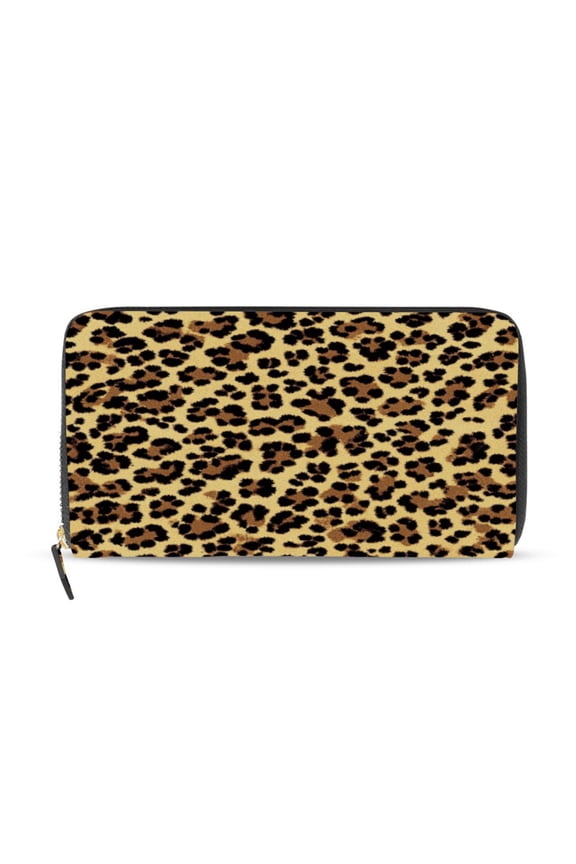 Brown Leopard Women's Leather Wallet Fashion Retro Multi Card Holder with Cell Phone Pocket Mothers Day Gifts