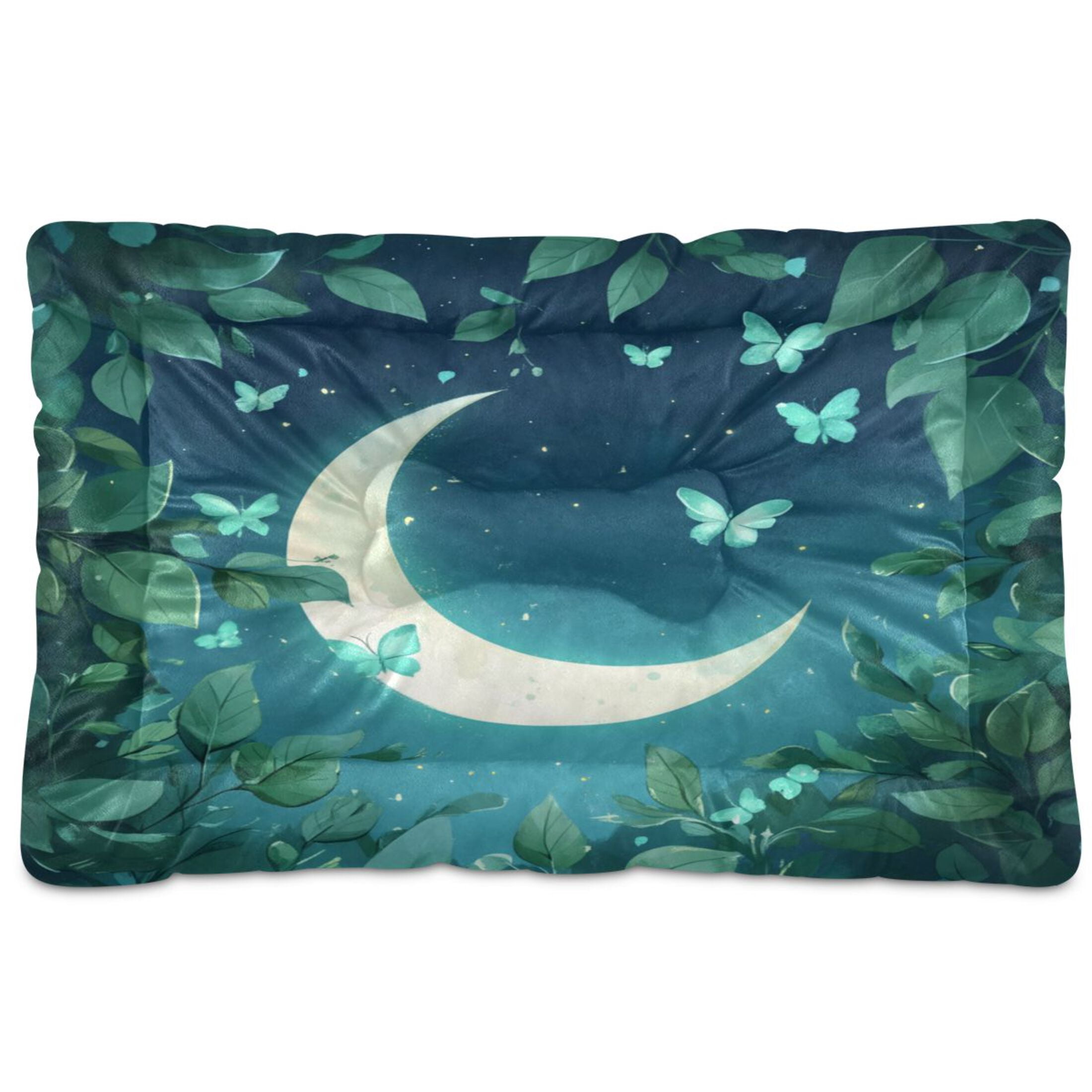 Qxltty Butterfly Around The Moon Ped Pad Wear-resistant and Hard to Bite Through Sleeping Pad for Small Medium Large Dogs Winter Pet Bed 36×24in