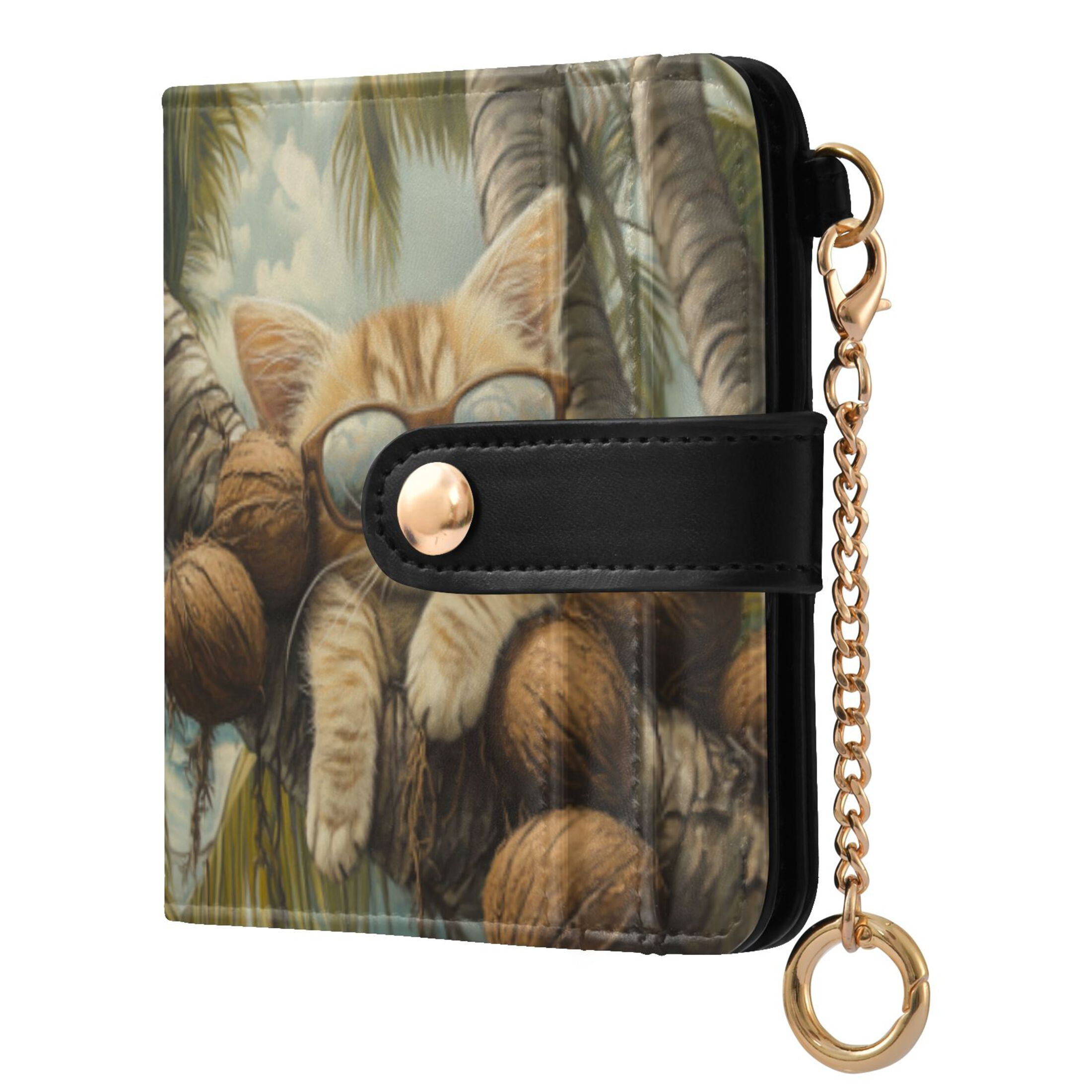 Qxltty Calico Cat Ladies Wallet Rfid Slim Thin Compact Credit Card ...