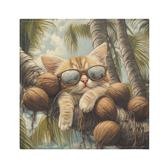 Qxltty Calico Cat Napkins 20×20in Perfect for Parties Dinners Weddings Cocktail Housewarming Cloth Napkins Set of 1