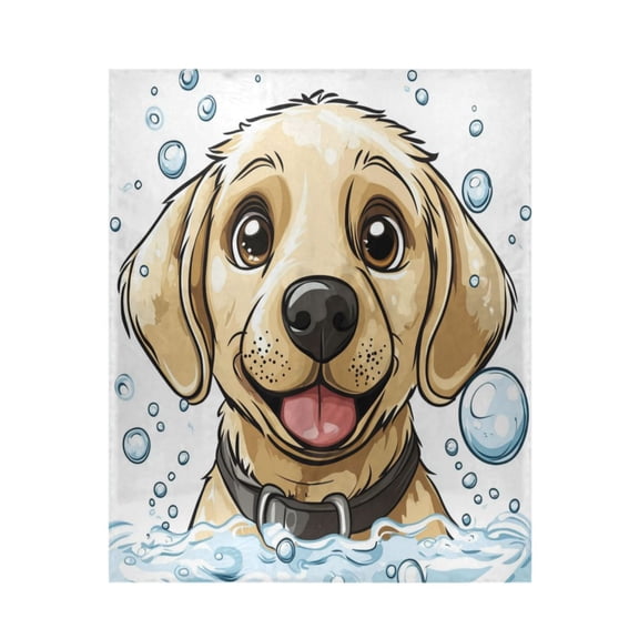 Qxltty Cartoon Orange Labrador Soft Cozy Fluffy Blankets for Couch Sofa Chair Bed Camping Picnic Travel Lightweight Bed 5060inch