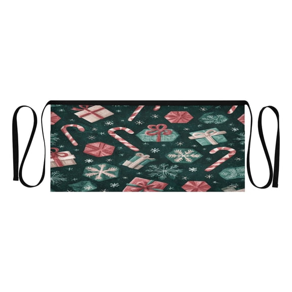 Qxltty Christmas Gift Elements Kitchen Cooking Apron for Women Men with Pockets Waiter Short Aprons