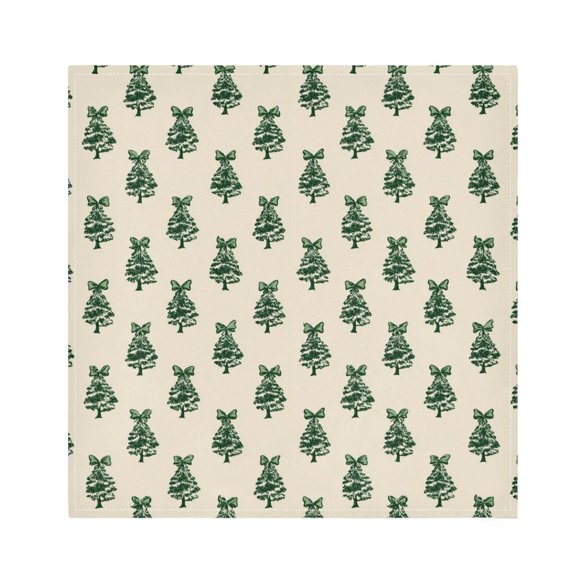 Qxltty Christmas Tree Bows Napkins 20×20in Perfect for Parties Dinners Weddings Cocktail Housewarming Cloth Napkins Set of 1