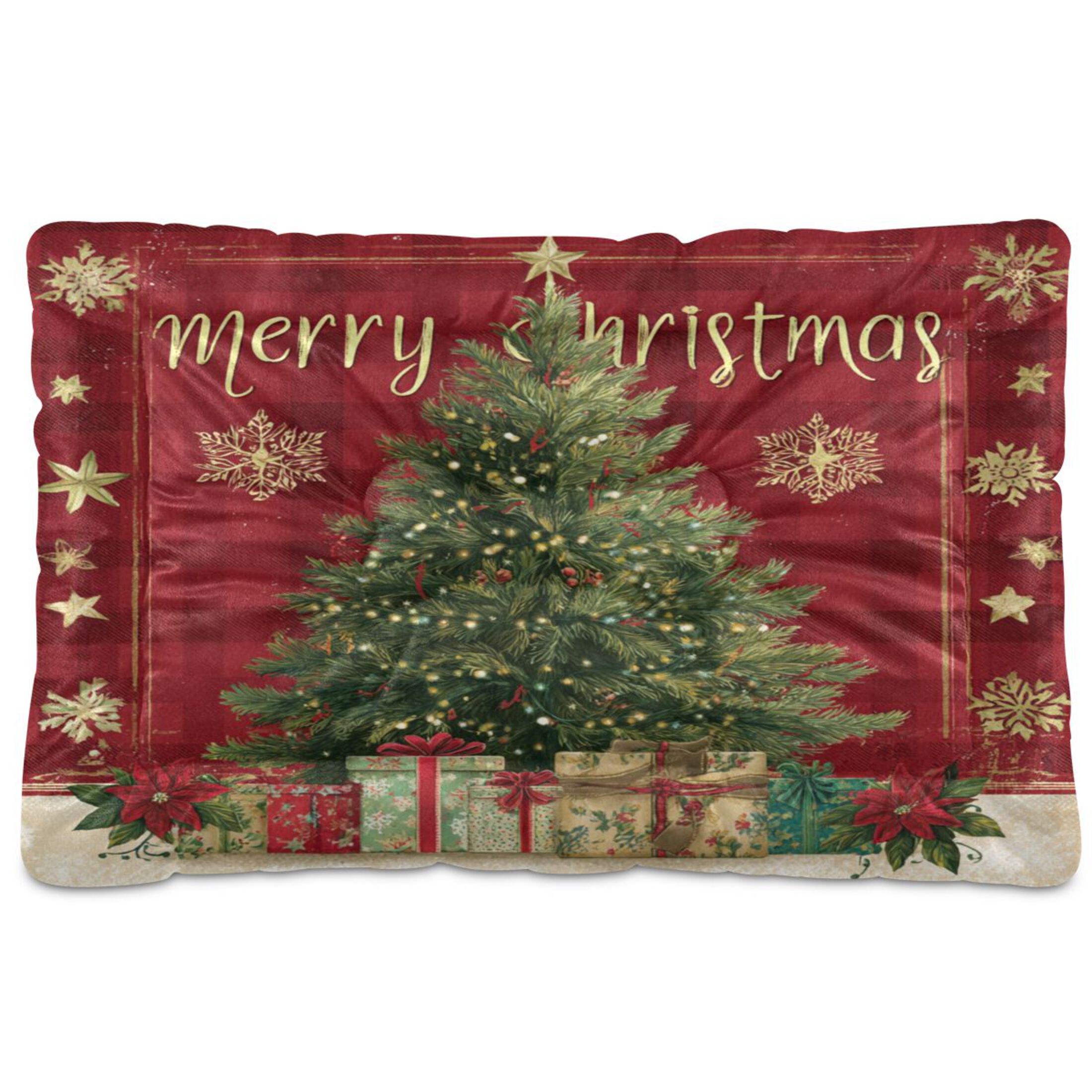 Qxltty Christmas Tree Ped Pad Wear-resistant and Hard to Bite Through Sleeping Pad for Small Medium Large Dogs Winter Pet Bed 36×24in