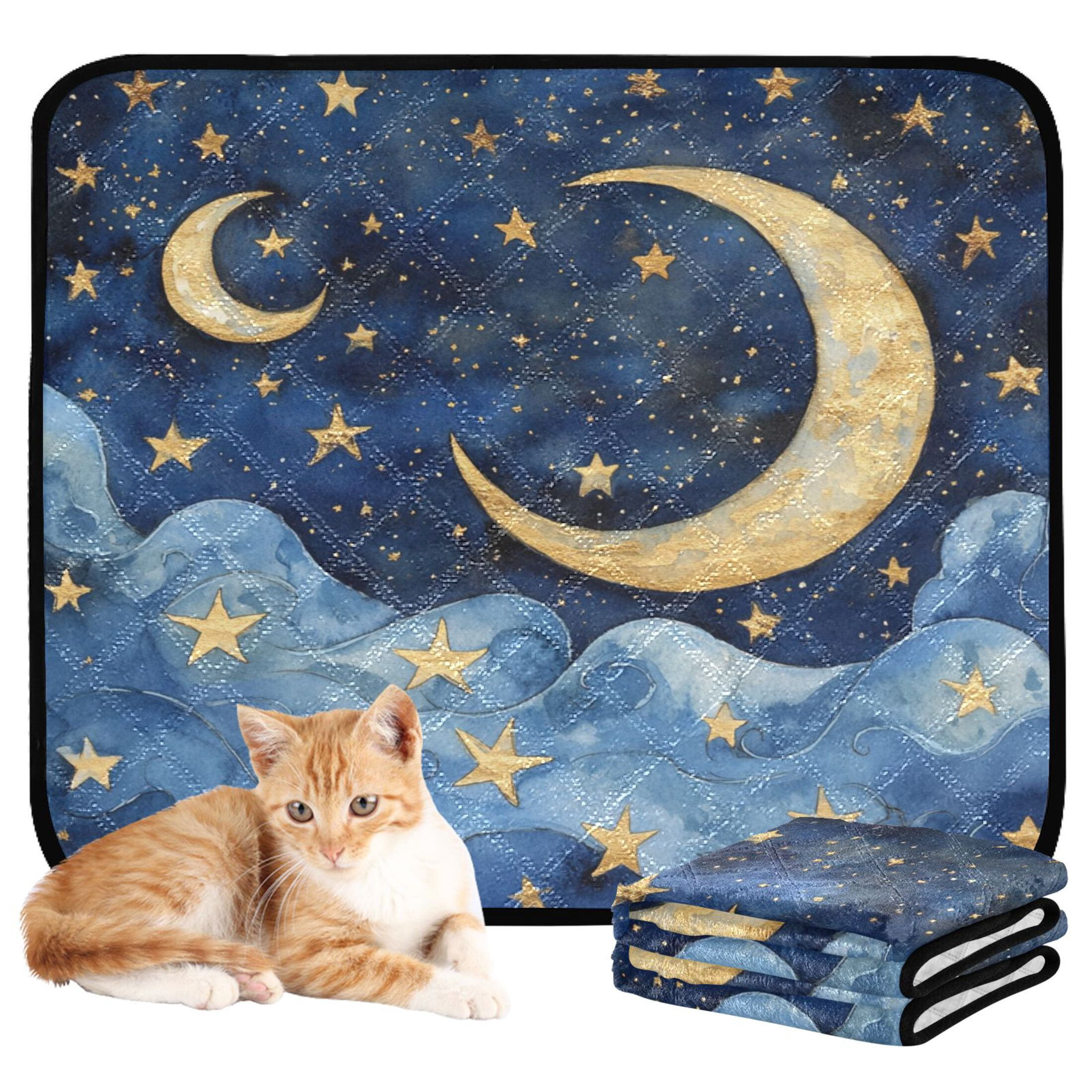 Qxltty Cloudy Sea Night Sky Cat litter Pads Pet Set of 3 Diaper Mats Center Anti-leakage Layer Absorbent Soft and Comfortable