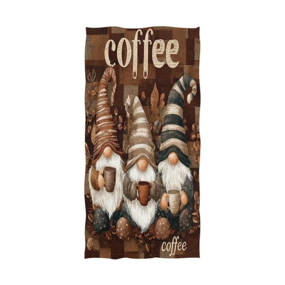 Qxltty Coffee Gnomes Extra Large Bath Towel 32"x64" Super Soft Highly Absorbent Quick Dry Shower Towel for Hotel Bathroom Guest Spa Gym