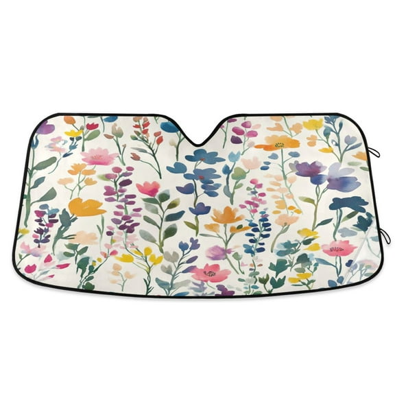 Qxltty Colorful Abstract Flower Car Windshield Sunshades Foldable UV Rays Sun Visor Protector Keep Your Vehicle Cool 53×23.5in