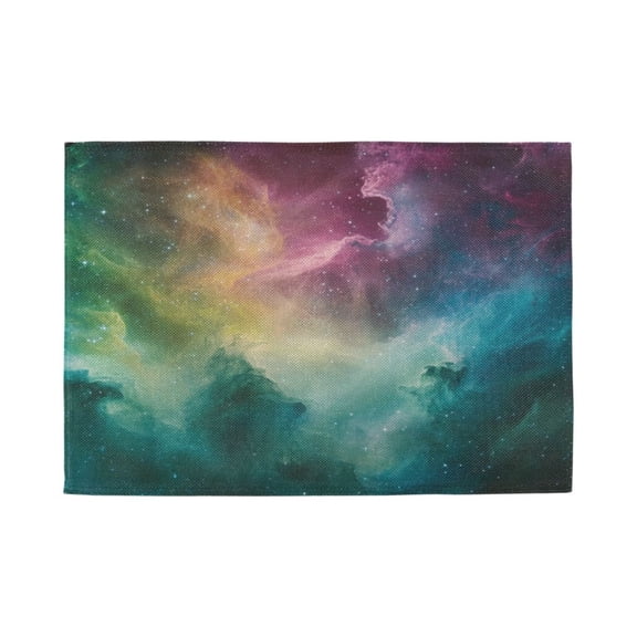 Qxltty Colorful Milky Way Placemats Set of 1 Heat Resistant Non-Slip Place mat for Dining Table Washable Durable Polyester Woven Table Decorations