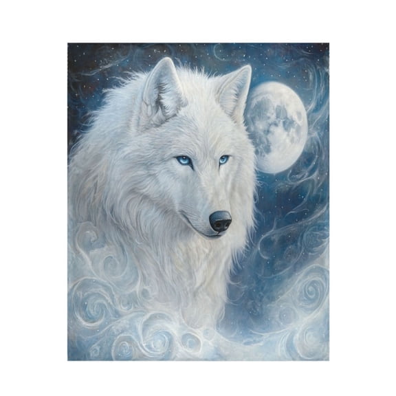 Qxltty Cool White Wolf Soft Cozy Fluffy Blankets for Couch Sofa Chair Bed Camping Picnic Travel Lightweight Bed 5060inch