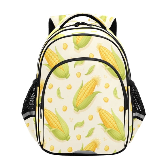 Qxltty Corn Pattern Backpack Lightweight Multi Pocket Daypack Reflective Bookbag with Adjustable Straps