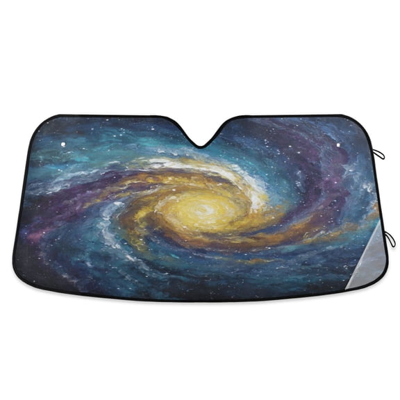 Qxltty Cosmic Spiral Car Windshield Sunshades Foldable UV Rays Sun Visor Protector Keep Your Vehicle Cool 57×31.5in