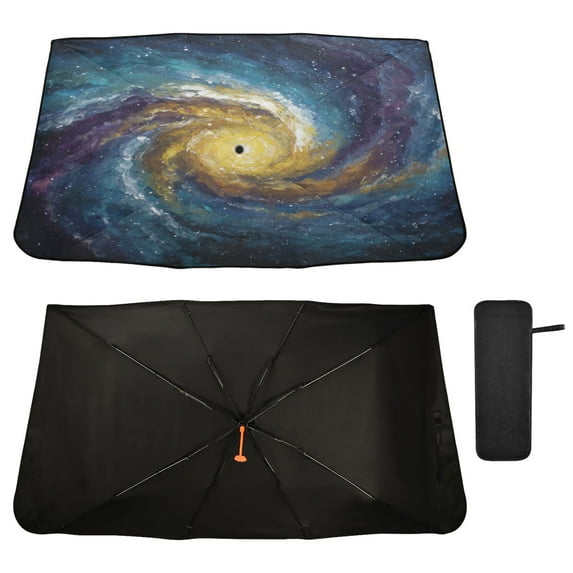 Qxltty Cosmic Spiral Windshield Sun Shade Umbrella Protect Car from Sunrays and Heat Damage Keep Cool and Interior