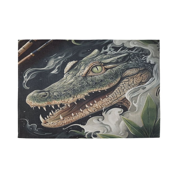 Qxltty Crocodile Illustration in Realistic Style Placemats Set of 1 Heat Resistant Non-Slip Place mat for Dining Table Washable Durable Polyester Woven Table Decorations