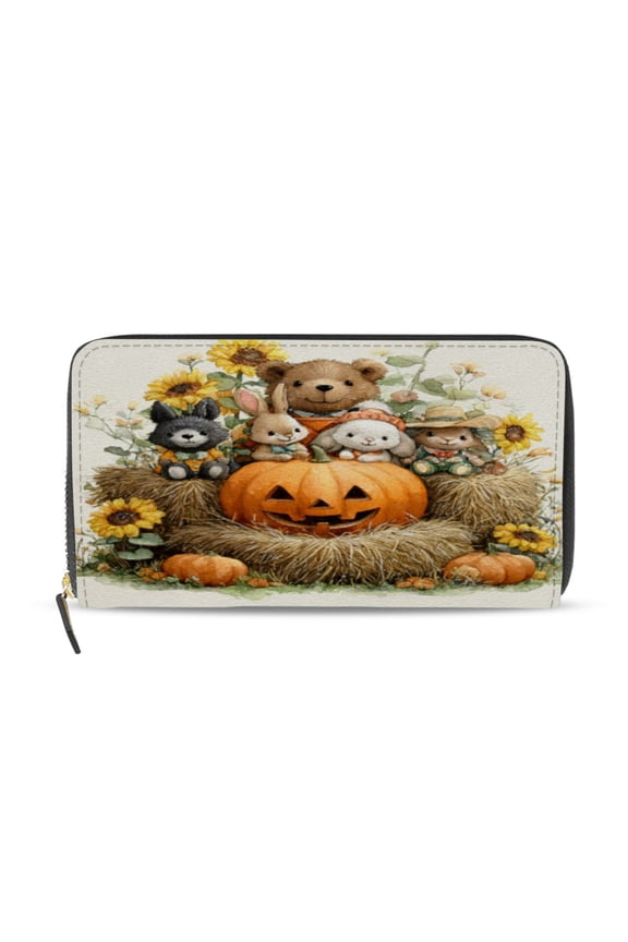 Cute Animals Women's Leather Wallet Fashion Retro Multi Card Holder with Cell Phone Pocket Mothers Day Gifts