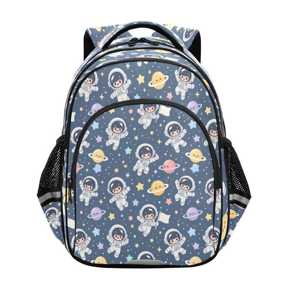 Qxltty Cute Astronaut Space Backpack Lightweight Multi Pocket Daypack Reflective Bookbag with Adjustable Straps
