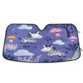 thumbnail image 1 of Qxltty Cute Cartoon Zebra Pattern with Purple Background Car Windshield Sunshades Foldable UV Rays Sun Visor Protector Keep Your Vehicle Cool 53×23.5in, 1 of 8