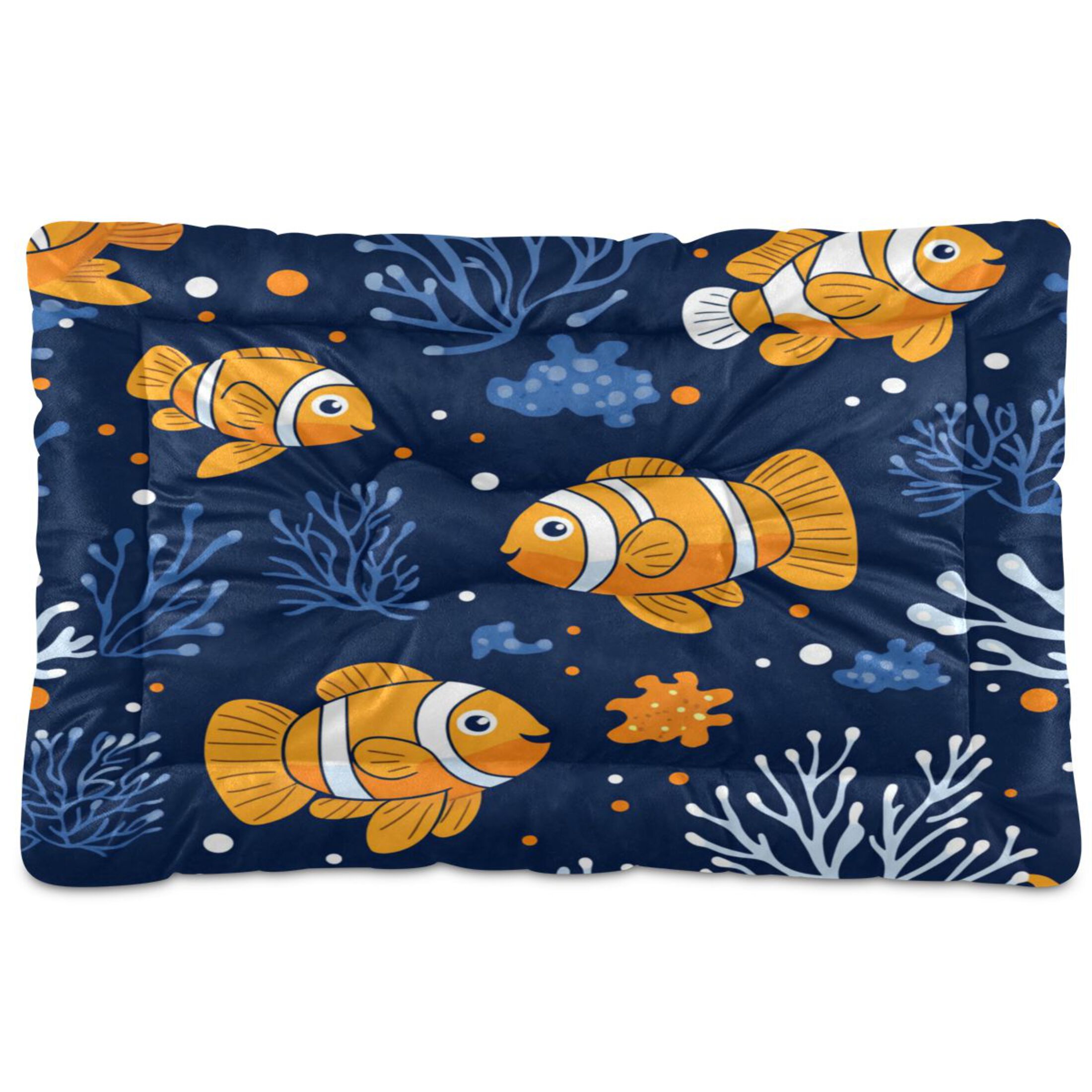 Qxltty Cute Clownfish Pattern Ped Pad Wear-resistant and Hard to Bite Through Sleeping Pad for Small Medium Large Dogs Winter Pet Bed 36×24in