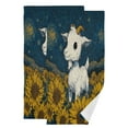 thumbnail image 1 of Qxltty Cute Gogoat Face Towel Set of 2 Polyester Cotton Soft Bath Towels for Bathroom Kitchen Hotel Spa 28.3x14.4in, 1 of 8
