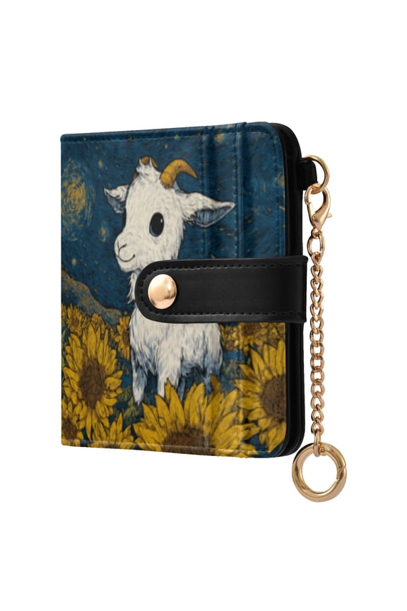 Cute Gogoat Ladies Wallet Rfid Slim Thin Compact Credit Card Women Wallet Zipper Coin Pocket and ID Window for Female Gifts