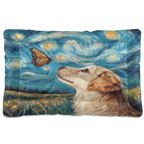 Qxltty Cute Golden Retriever Ped Pad Wear-resistant and Hard to Bite Through Sleeping Pad for Small Medium Large Dogs Winter Pet Bed 24×18in
