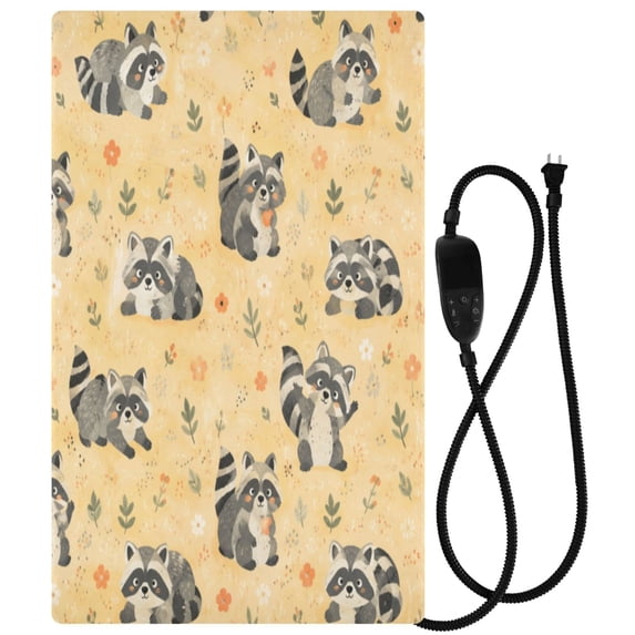 Qxltty Cute Raccoons Pet Heating Pad with Adjustable Temperature Timer ...