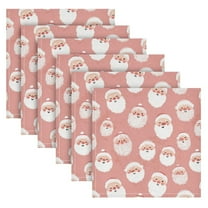 Qxltty Cute Santa Claus Napkins 20×20in Perfect for Parties Dinners Weddings Cocktail Housewarming Cloth Napkins Set of 6